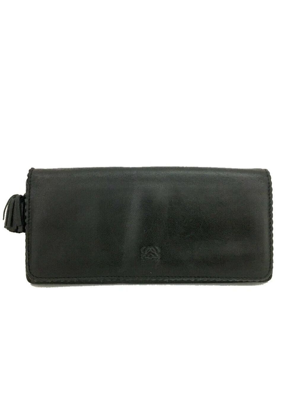 LOEWE Anagram Leather Bifold Long Wallet Black